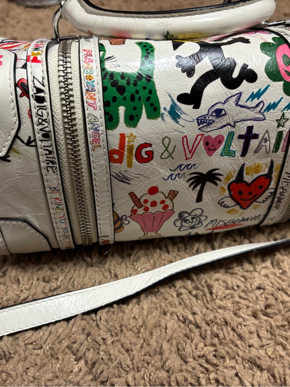 Zadig & Voltaire White Sunny #2 purse RARE - Picture 7 of 9